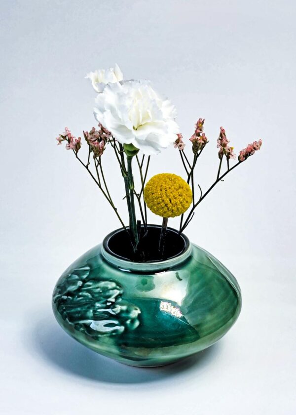 oribe textured porcelain vase